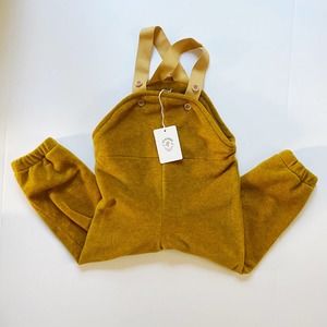 Fin & Vince Fleece Dungarees Mustard